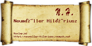 Neumüller Hiláriusz névjegykártya